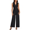 image:imageLYANER Womens Ribbed Zipper V Neck Sleeveless Wide Leg Casual Long Pants Romper JumpsuitsBlack