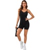 image:imageLYANER Womens Romper Sleeveless Spaghetti Straps Bodycon Short Jumpsuit One Piece Bodysuit Onesie Pajamas Playsuit Black Medium