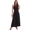 image:imageLYANER Womens Round Neck Sleeveless Smocked Keyhole Flowy Casual Long Dress with PocketsBlack