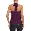 image:imageLYANER Womens Ruffle Sheer Mesh Halter Neck Cut Out Sleeveless Layered Y2k Crop Tank TopDark Purple