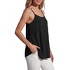 image:imageLYANER Womens Ruffle Sleeveless Scoop Neck Spaghetti Strap Casual Cami Tank TopBlack