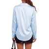 image:imageLYANER Womens Satin Blouse Long Sleeve Silk Button Down Shirts Work Office Dressy TopsLigth Blue