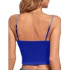 image:imageLYANER Womens Satin Rinestone Spaghetti Straps Square Neck Sleeveless Cami Crop TopRoyal Blue