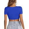 image:imageLYANER Womens Sexy Crop Tops Scoop Neck Short Sleeve Fitted Basic Tee Workout Y2K Summer Cropped T ShirtRoyal Blue
