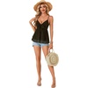 image:imageLYANER Womens Sexy Deep V Neck Babydoll Tank Top Spaghetti Strap Tie Front Flowy Peplum Cami Going Out TopsOlive Drab