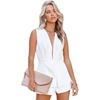 image:imageLYANER Womens Sexy Deep V Neck Sleeveless Backless Blazer Romper Short JumpsuitWhite