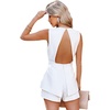 image:imageLYANER Womens Sexy Deep V Neck Sleeveless Backless Blazer Romper Short JumpsuitWhite