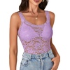 image:imageLYANER Womens Sexy Floral Lace Tops Scallop Strap Sleeveless See Through Sheer Tank Top Cami ShirtLight Purple