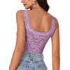 image:imageLYANER Womens Sexy Floral Lace Tops Scallop Strap Sleeveless See Through Sheer Tank Top Cami ShirtLight Purple