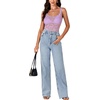 image:imageLYANER Womens Sexy Floral Lace Tops Scallop Strap Sleeveless See Through Sheer Tank Top Cami ShirtLight Purple