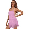 image:imageLYANER Womens Sexy Fringe Halter Waist Tie Back Sleeveless Romper Jumpsuit PlaysuitsLilac