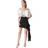 image:imageLYANER Womens Sexy Layer Bow Tie Tube Crop Top Sleeveless Strapless Print Party Fluffy Tank TopWhite