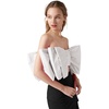 image:imageLYANER Womens Sexy Layer Bow Tie Tube Crop Top Sleeveless Strapless Print Party Fluffy Tank TopWhite