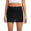image:imageLYANER Womens Sheer Mesh Lace Mini Skirt Sexy Floral Side Slit Lined Short SkirtBlack