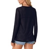 image:imageLYANER Womens Sheer Mesh Long Sleeve Round Neck Sexy See Through Blouse Shirt TopDark Blue