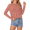 image:imageLYANER Womens Sheer Mesh Long Sleeve Round Neck Sexy See Through Blouse Shirt TopDusty Pink