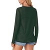 image:imageLYANER Womens Sheer Mesh Long Sleeve Round Neck Sexy See Through Blouse Shirt TopGreen01
