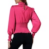 image:imageLYANER Womens Shirred Frill Mock Neck Smocked Puff Long Sleeve Blouse TopRose