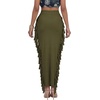 image:imageLYANER Womens Skirt Fringe Side Tassel Elastic Waist Slim Bodycon Long Maxi Pencil Skirts for ClubArmy Green