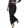 image:imageLYANER Womens Skirt Fringe Side Tassel Elastic Waist Slim Bodycon Long Maxi Pencil Skirts for ClubBlack