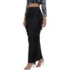 image:imageLYANER Womens Skirt Fringe Side Tassel Elastic Waist Slim Bodycon Long Maxi Pencil Skirts for ClubBlack