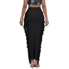 image:imageLYANER Womens Skirt Fringe Side Tassel Elastic Waist Slim Bodycon Long Maxi Pencil Skirts for ClubBlack