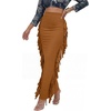 image:imageLYANER Womens Skirt Fringe Side Tassel Elastic Waist Slim Bodycon Long Maxi Pencil Skirts for ClubCaramel