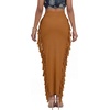 image:imageLYANER Womens Skirt Fringe Side Tassel Elastic Waist Slim Bodycon Long Maxi Pencil Skirts for ClubCaramel