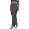 image:imageLYANER Womens Skirt Fringe Side Tassel Elastic Waist Slim Bodycon Long Maxi Pencil Skirts for ClubDark Gray