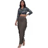 image:imageLYANER Womens Skirt Fringe Side Tassel Elastic Waist Slim Bodycon Long Maxi Pencil Skirts for ClubDark Gray
