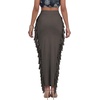 image:imageLYANER Womens Skirt Fringe Side Tassel Elastic Waist Slim Bodycon Long Maxi Pencil Skirts for ClubDark Gray