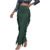 image:imageLYANER Womens Skirt Fringe Side Tassel Elastic Waist Slim Bodycon Long Maxi Pencil Skirts for ClubDark Green