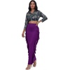 image:imageLYANER Womens Skirt Fringe Side Tassel Elastic Waist Slim Bodycon Long Maxi Pencil Skirts for ClubDark Purple
