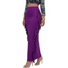 image:imageLYANER Womens Skirt Fringe Side Tassel Elastic Waist Slim Bodycon Long Maxi Pencil Skirts for ClubDark Purple