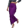image:imageLYANER Womens Skirt Fringe Side Tassel Elastic Waist Slim Bodycon Long Maxi Pencil Skirts for ClubDark Purple