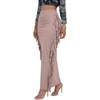 image:imageLYANER Womens Skirt Fringe Side Tassel Elastic Waist Slim Bodycon Long Maxi Pencil Skirts for ClubDusty Pink