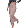 image:imageLYANER Womens Skirt Fringe Side Tassel Elastic Waist Slim Bodycon Long Maxi Pencil Skirts for ClubDusty Pink
