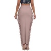 image:imageLYANER Womens Skirt Fringe Side Tassel Elastic Waist Slim Bodycon Long Maxi Pencil Skirts for ClubDusty Pink