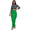 image:imageLYANER Womens Skirt Fringe Side Tassel Elastic Waist Slim Bodycon Long Maxi Pencil Skirts for ClubGrass Green