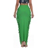 image:imageLYANER Womens Skirt Fringe Side Tassel Elastic Waist Slim Bodycon Long Maxi Pencil Skirts for ClubGrass Green