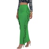 image:imageLYANER Womens Skirt Fringe Side Tassel Elastic Waist Slim Bodycon Long Maxi Pencil Skirts for ClubGrass Green