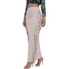 image:imageLYANER Womens Skirt Fringe Side Tassel Elastic Waist Slim Bodycon Long Maxi Pencil Skirts for ClubGrey Apricot