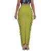 image:imageLYANER Womens Skirt Fringe Side Tassel Elastic Waist Slim Bodycon Long Maxi Pencil Skirts for ClubLight Green