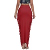 image:imageLYANER Womens Skirt Fringe Side Tassel Elastic Waist Slim Bodycon Long Maxi Pencil Skirts for ClubLight Wine