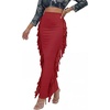 image:imageLYANER Womens Skirt Fringe Side Tassel Elastic Waist Slim Bodycon Long Maxi Pencil Skirts for ClubLight Wine