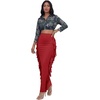 image:imageLYANER Womens Skirt Fringe Side Tassel Elastic Waist Slim Bodycon Long Maxi Pencil Skirts for ClubLight Wine