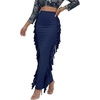 image:imageLYANER Womens Skirt Fringe Side Tassel Elastic Waist Slim Bodycon Long Maxi Pencil Skirts for ClubNavy Blue