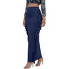 image:imageLYANER Womens Skirt Fringe Side Tassel Elastic Waist Slim Bodycon Long Maxi Pencil Skirts for ClubNavy Blue