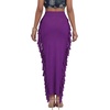 image:imageLYANER Womens Skirt Fringe Side Tassel Elastic Waist Slim Bodycon Long Maxi Pencil Skirts for ClubPlain Dark Purple