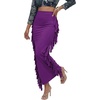 image:imageLYANER Womens Skirt Fringe Side Tassel Elastic Waist Slim Bodycon Long Maxi Pencil Skirts for ClubPlain Dark Purple